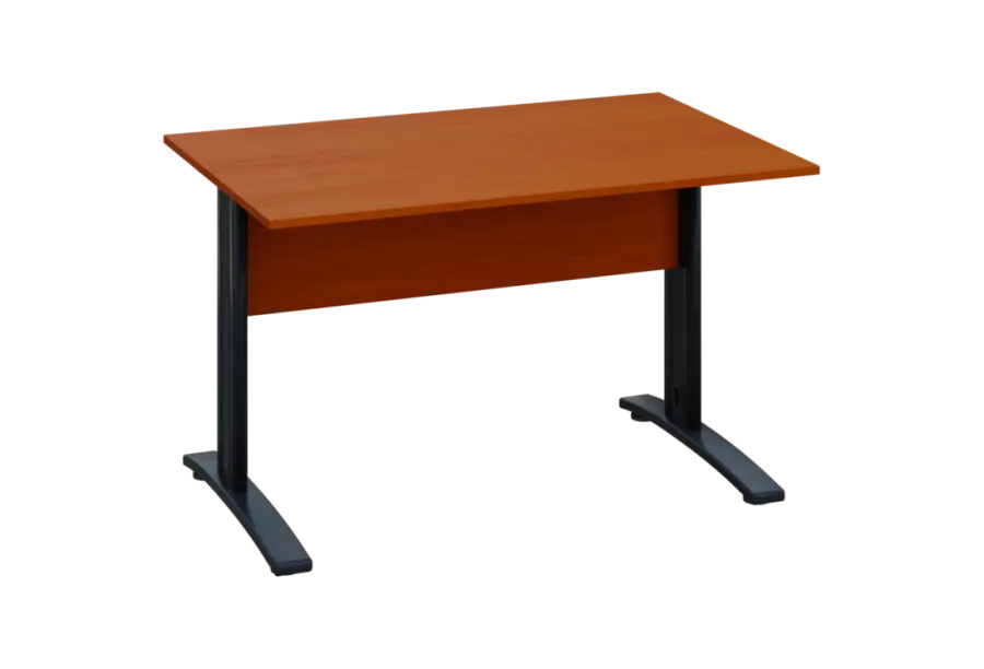 EPK 28 - 12 stůl kancelářský, kovová podnož černá, deska 25 mm, široký 1200 mm, třešeň šumavská